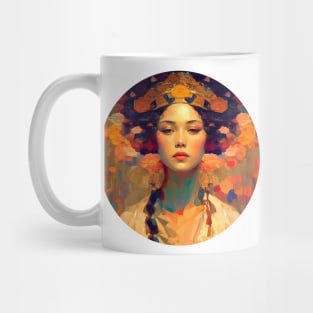 Beautiful feminine Portrait, Abstract Girl painting,  pretty woman Mug